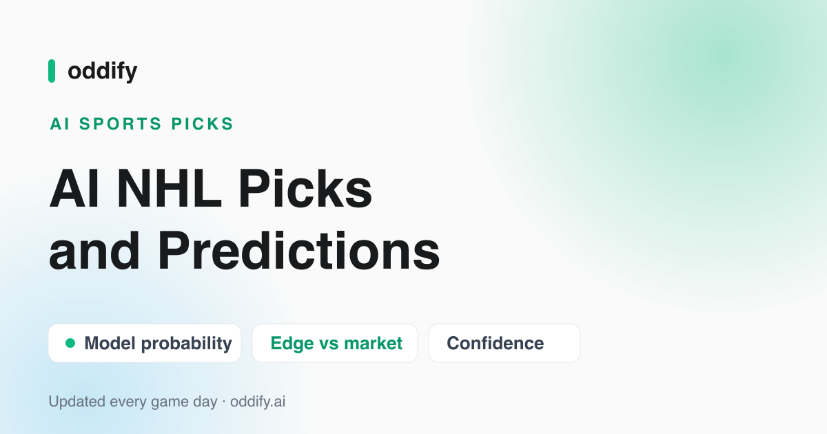 AI NHL Picks and Predictions — Oddify's AI model board
