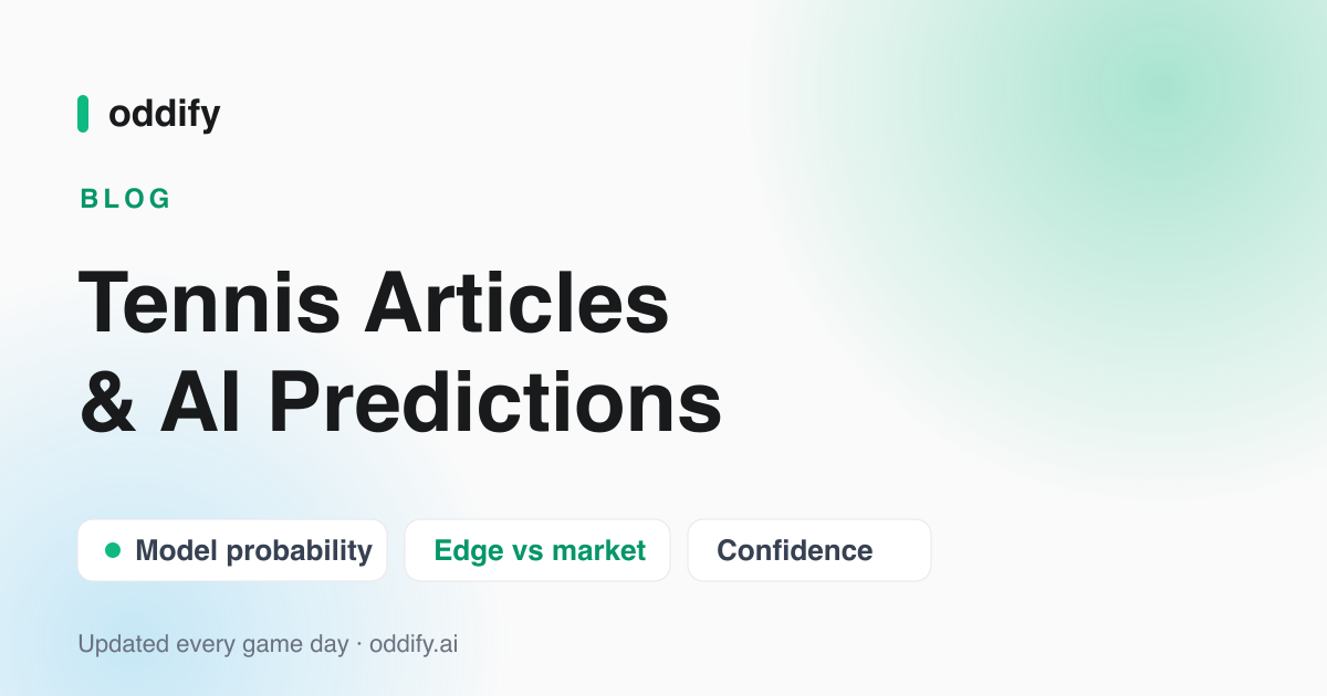 Tennis Articles & AI Predictions — Oddify's AI model board
